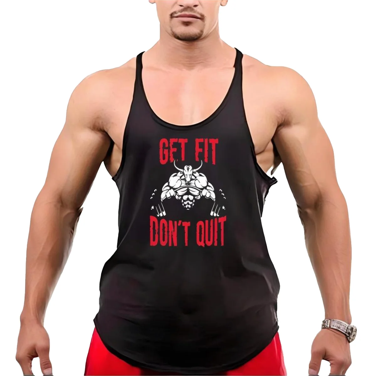 

Men's Branded Gym Vest Back Stringer Shaping Sleeveless Style Breathable & Durable Sports Shirt for Gym Bodybuilding