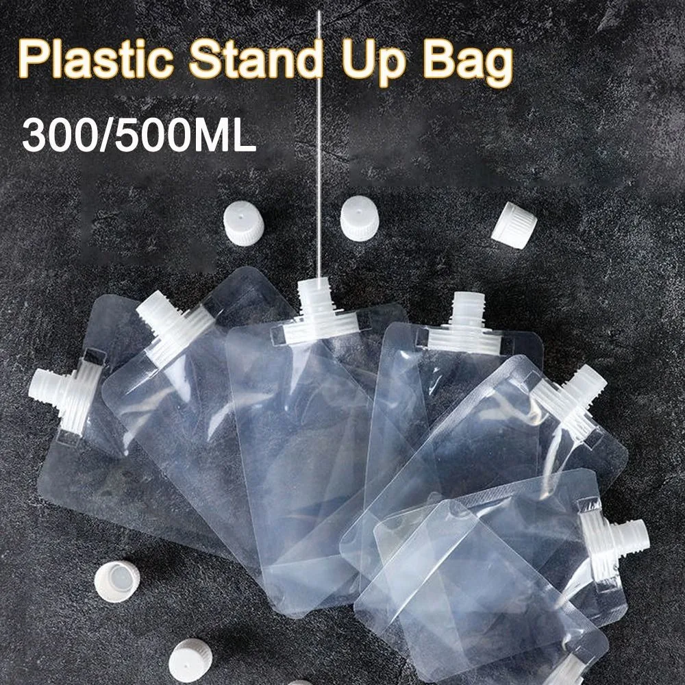 Liquid Juice Drink Pouch Sealing Storage Bags Transparent Nozzle Bag Plastic Stand Up Bag Booze Bottle Drink Pouch