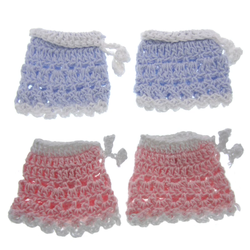 12Pcs Miniature Handmade Crochet Dress Hat Booties Clothing For Baby Shower Baptism Craft Party Decoration