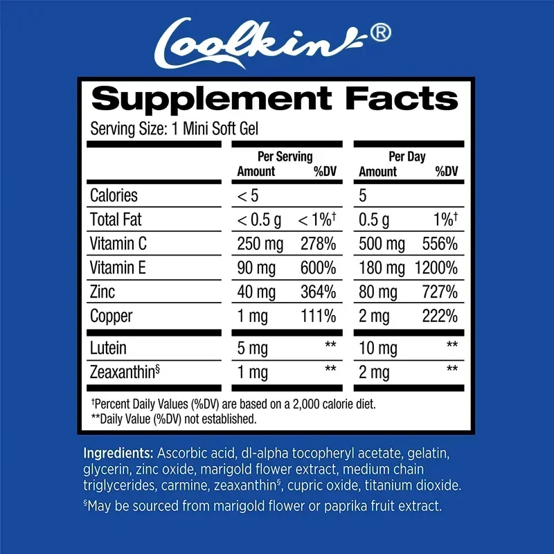 

AREDS 2 Eye Vitamin and Mineral Supplement with Lutein, Vitamin C, Zeaxanthin, Zinc and Vitamin E For Eye Health