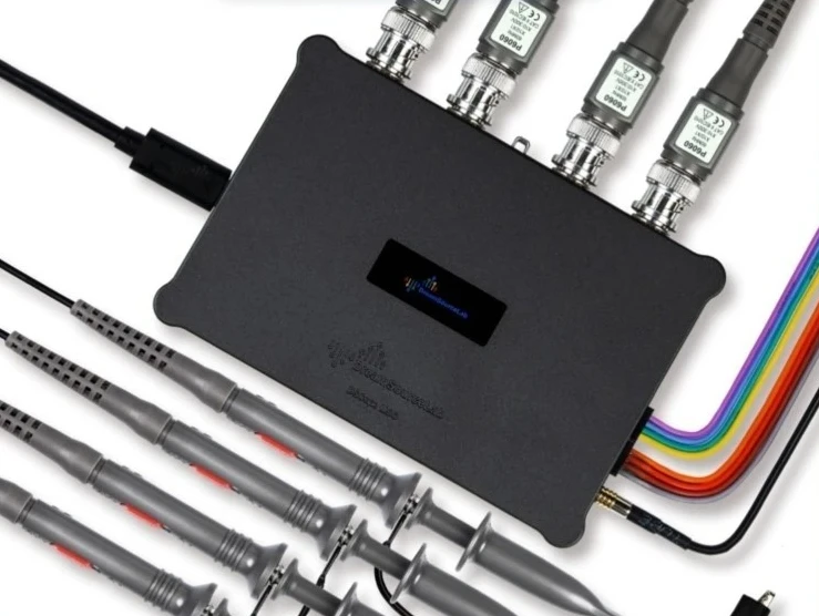 DreamSourceLab DSCope a mixed-signal oscilloscope integrating logic analyzer and signal generator for electronic debugging.