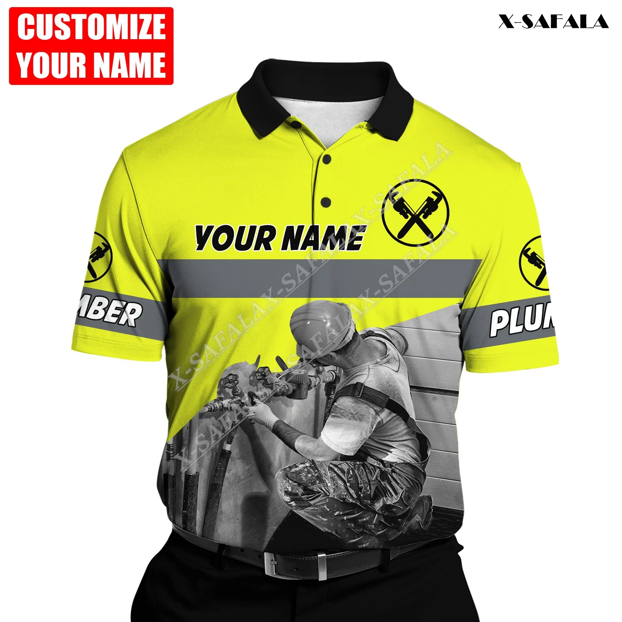 

Plumber Premium Job 3D Full Printed Men Polo Shirt Collar Short Sleeve Street Wear Casual Tee Top Business Party Sporty