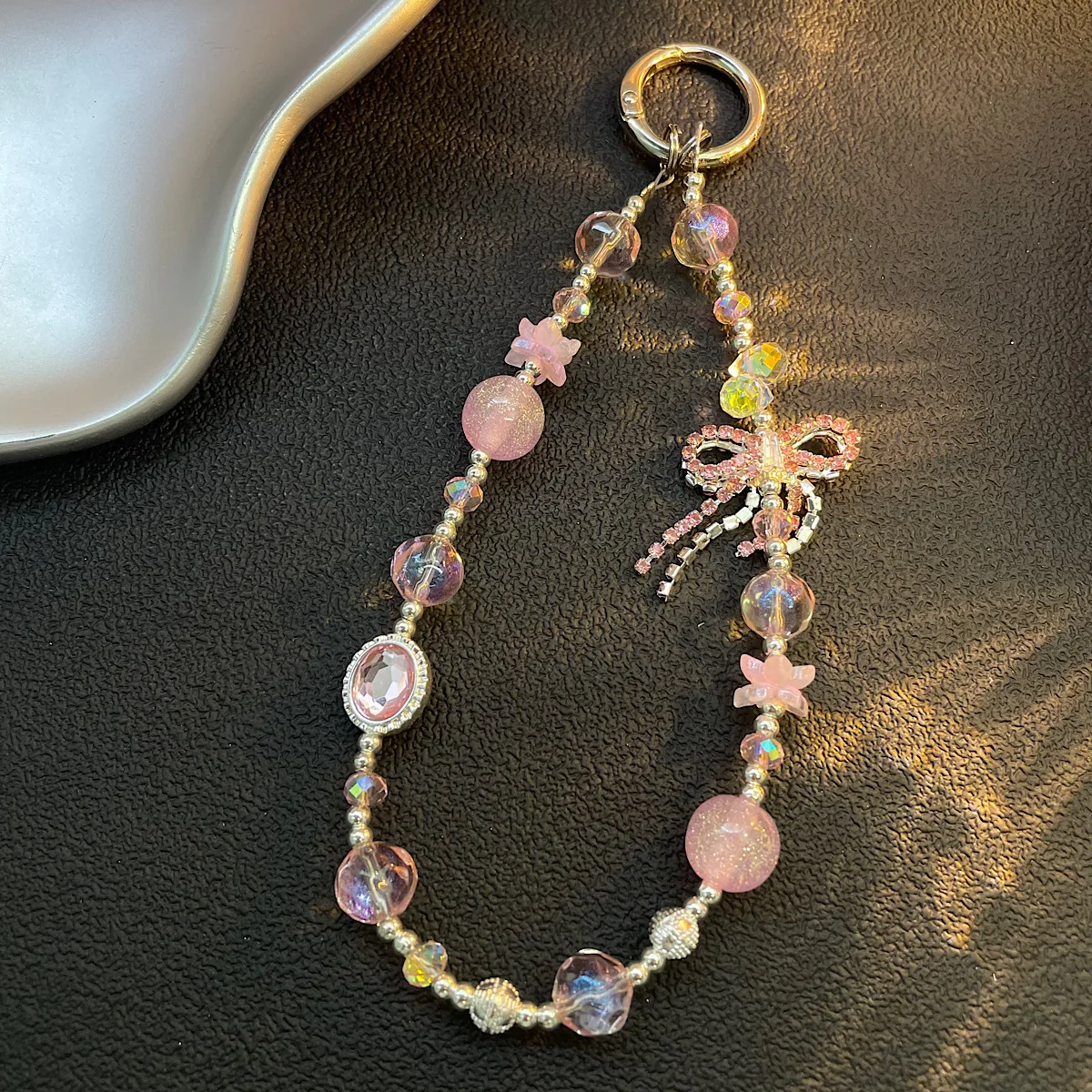 

Luxury and High-end Gemstone Bead Bracelet, Wrist Short Hanging Rope, Phone Case, Car Keychain, Bag Pendant For iPhone 17 16