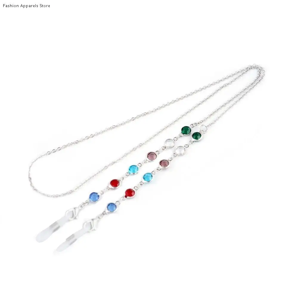 

Colorful Rhinestone Neck Strap String Crystal Metal Chain Spectacle Cord Sunglasses Chains Metal Glasses Chain Mask Chain