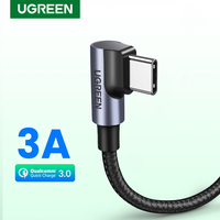 Ugreen USB C Cable for Samsung S9 S10 Plus Quick Charge 3.0 Right Angled USB Type C Fast Charger Data Cable for Game USB-C Wire