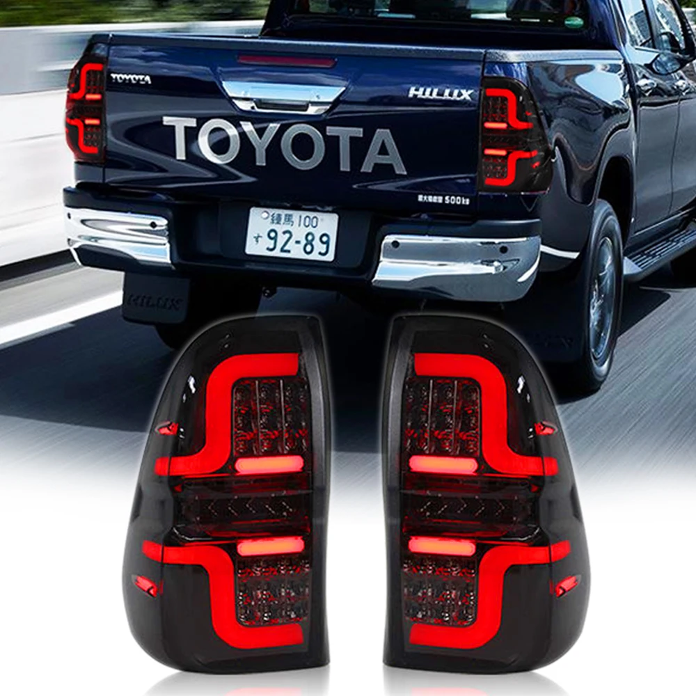 Smoke Black Turn Signal Reverse Brake LED Light Tail Lighs For Toyota Hilux Vigo 2005 -2014,2015-2021Turn Signal LED Taillight