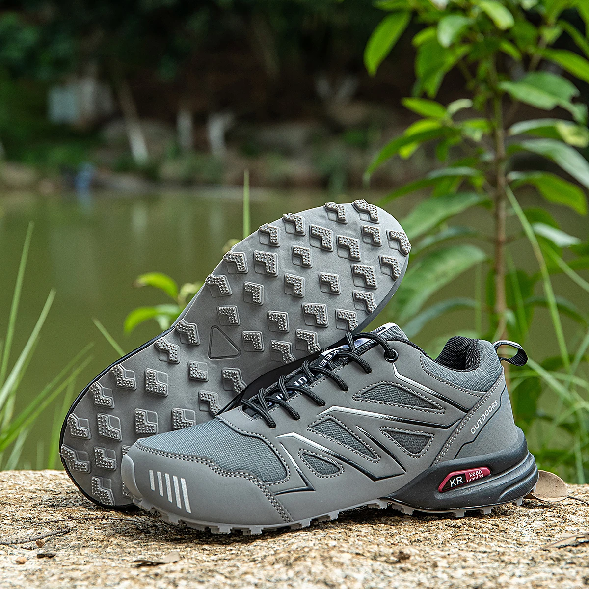 Wasserdichte Herren-Wanderschuhe, atmungsaktives Obermaterial, geeignet für jedes Gelände, Outdoor-Offroad, rutschfest, verschleißfest, Sportschuhe – Detail 19