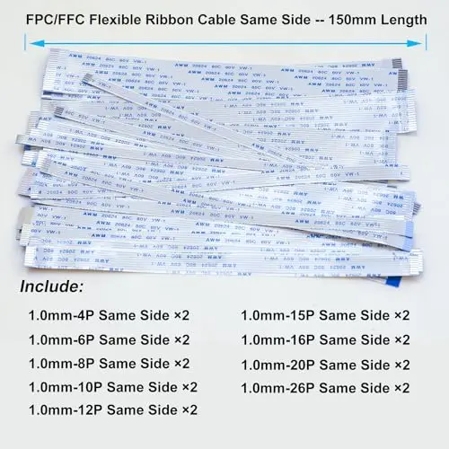 Cabo Flexible Flat e Conector de Extensão, Kit Adaptador, Pin para Pin 4, 6, 8, 10, 12, 15, 16, 20, 26Pin, PCB, 1mm-Board-Kit