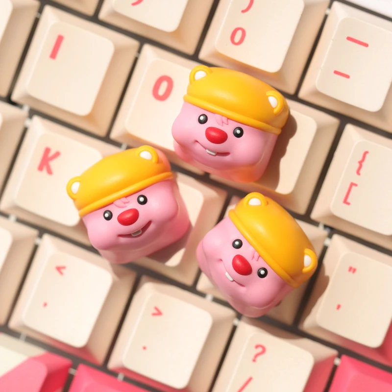 Nuovo Miniso Anime Peripheral Loopy Carino 3D Resina Copertura Della Tastiera 1U Personalizzato Fatto A Mano Gaminng Copritasti per Tastiera Meccanica Regali