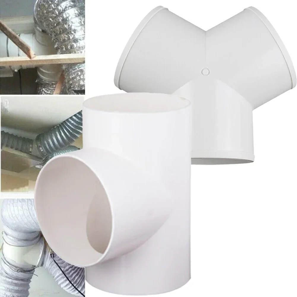 Conector de conducto T/Y de 100mm, acoplador de junta de tubo de ventilación rápida, divisor de 3 vías, accesorios portátiles para tubo de escape de PVC
