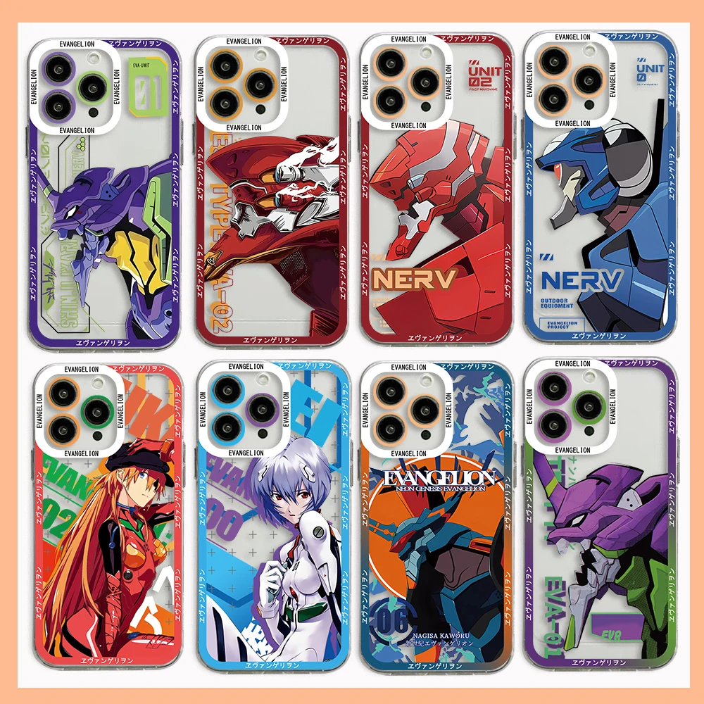 Hot Anime E-Evangelions EVA Phone Case For iPhone 15 14 13 12 11 Mini Pro Max X XR XSMax 6S 6 7 8 Plus SE20 Transparent Cover