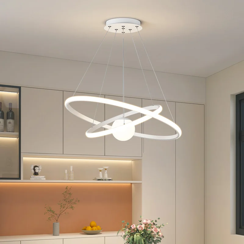 Lustres LED modernos e simples para sala de estar, lâmpada suspensa criativa, utensílios de cozinha, quarto e jantar