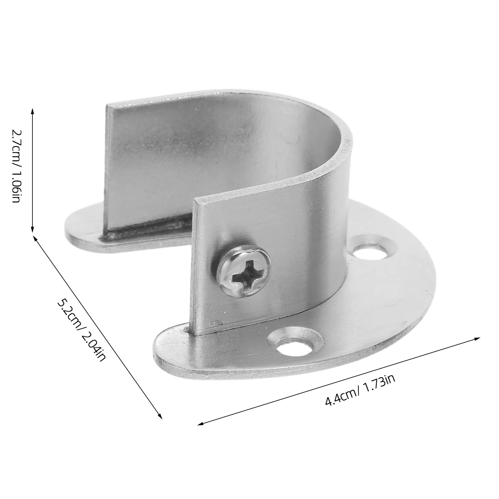 6Pcs Stainless Steel U-Shaped Closet Rod Mounting Brackets Wardrobe Rail Support Flange Socket for Curtain Pole Laundry Rod