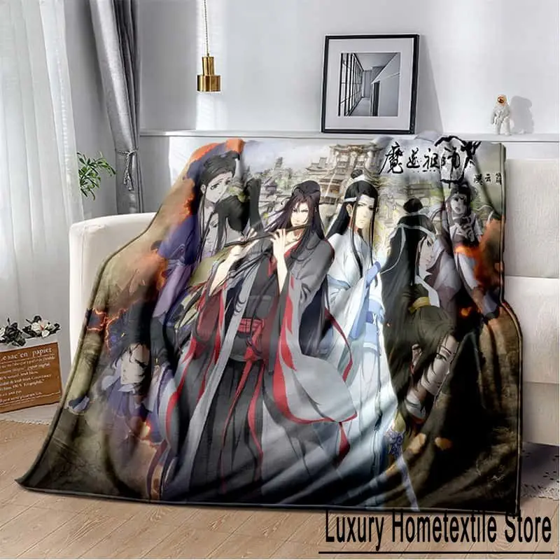 3D Anime Grandmaster of Demonic Cultivation Flannel Soft Throw Blanket Mo Dao Zu Shi Lightweight Warm Sofa Bed Travel Quilt Bed