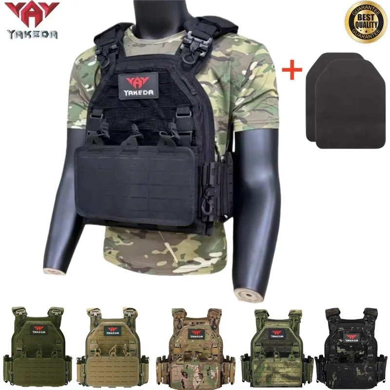 

YAKEDA Tactical Vest 6094 Fast detachable light laser cut outdoor hunting black gear carry vest of high quality