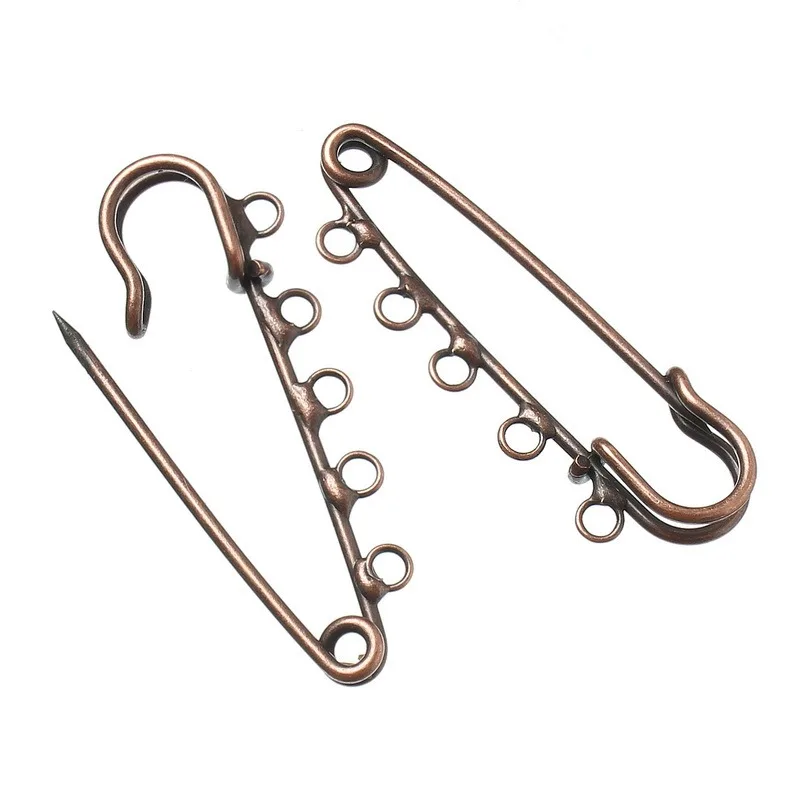 DoreenBeads Safety Pins Brooch Women Connectors Findings Multicolor Metal Pins 3-5 Loops DIY Making Jewelry Findings,1-20PCs