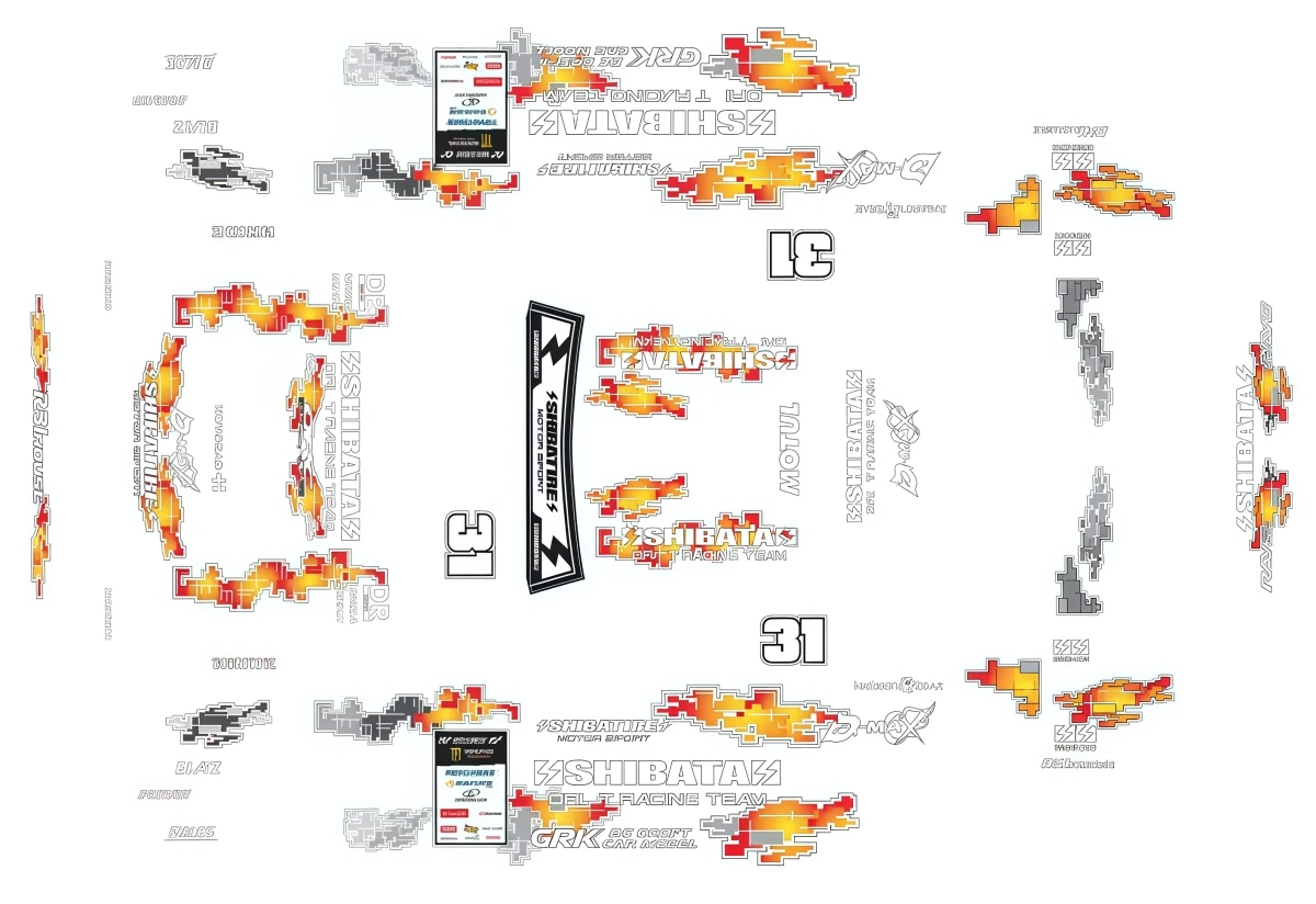 TC973 Pre-Cut Clear Graphic Decals For 1/10 180SX D-Max RC Drift Body Shell Decor Accessories
