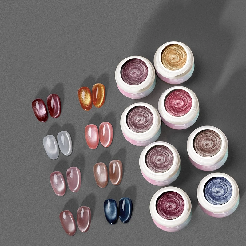 Neues beliebtes reflektierendes Katzenaugen-Magnet-Nagelgel, semi-permanentes Nagelkunst-Soak-off-LED-Nagelgel für den Nagelstudio-DIY-Bedarf