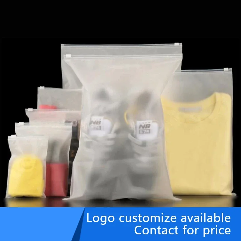 

20 pcs large packing frosted ziplock clothes packaging bag of plastic accept customize logo