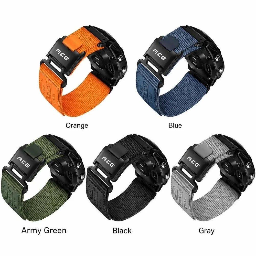 22mm 26mm Watch Strap Quick Release Magnetic Buckle Watch Band Nylon Adjustable Nylon Strap for Garmin Fenix 8 7 6X
