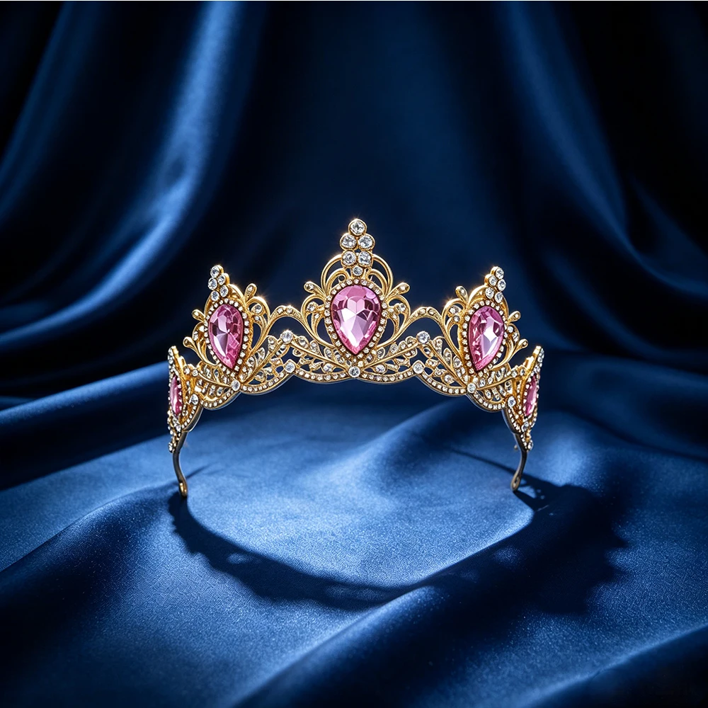Women'S Hair Accessories Wedding - تاج باروكي مرصع بالأحجار الكريمة للنساء،