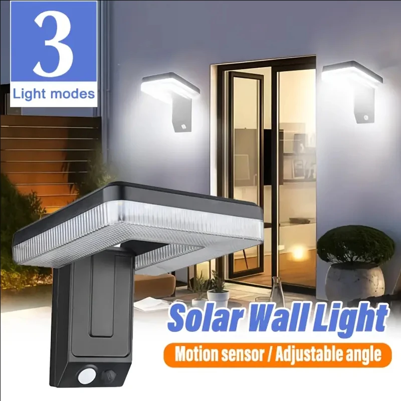 Solarleuchten für den Außenbereich, LED-Wandleuchten, Bewegungsmelder, 3 Modi, 120 °   Verstellbare