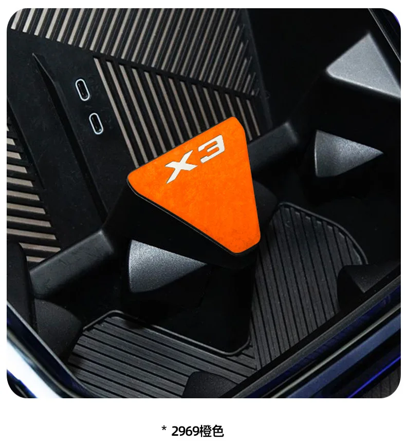 Fit for BMW X3 G48 G45 2025 2026 Ultra Thin Suede Sticker Central Control Triangle Metal Protection Mat