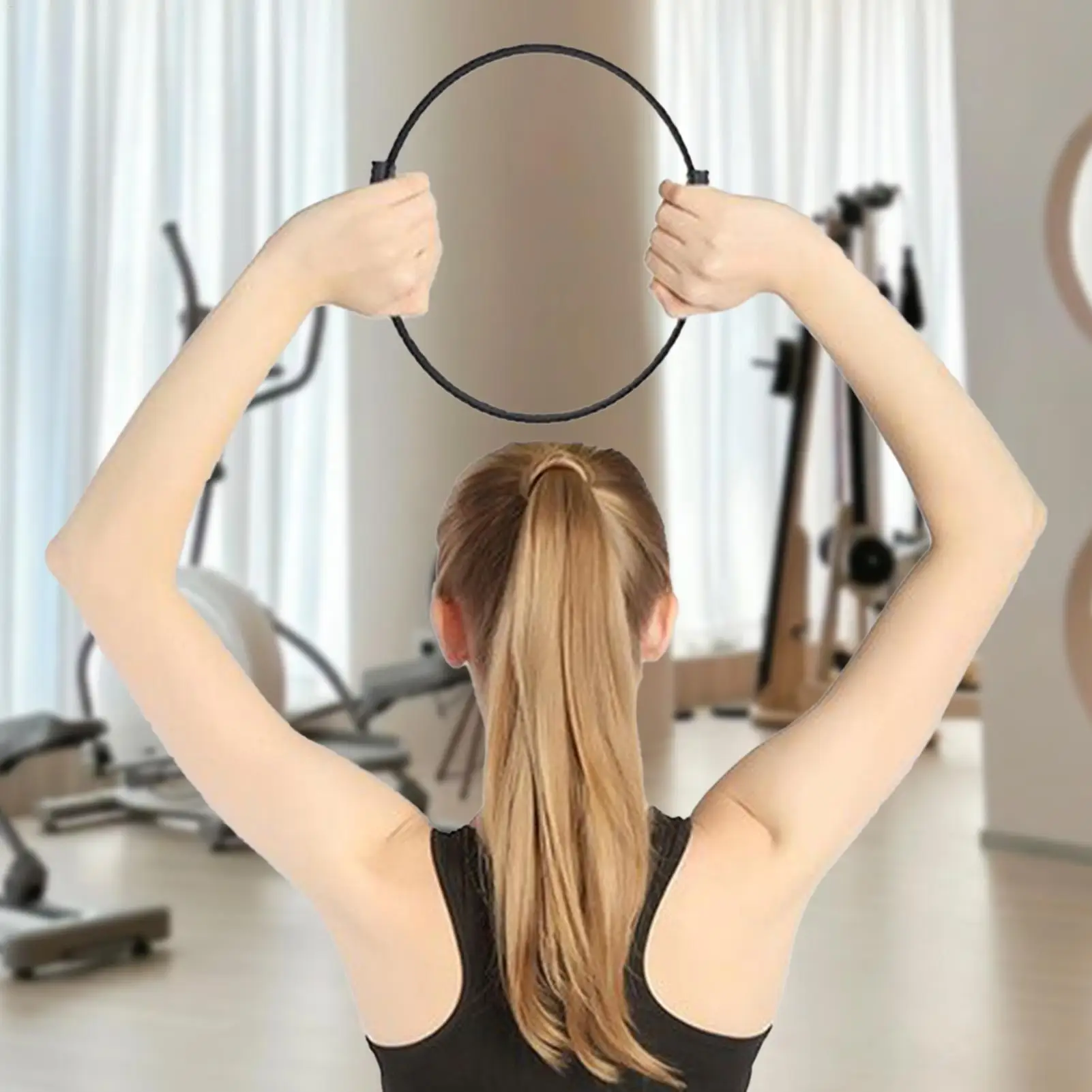 

Кольцо для пилатеса с двойной ручкой, нескользящий эргономичный круг для фитнеса для пилатеса для тонизирования бедер, пресса и ног, тренировки с сопротивлением, занятий спортом на теле