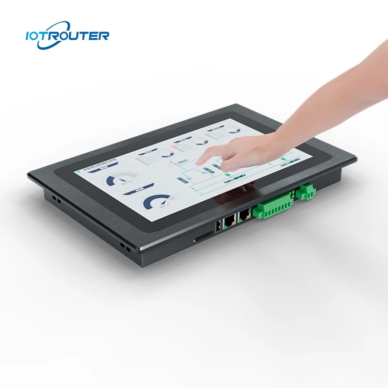 Factory Supply All-in-One PLC Gateway HMI EV8010 Touch Screen Natural Air Cooling Panel Protection Rating Compliant MQTT