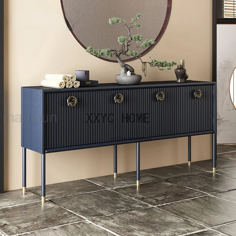 

New Chinese Style Sideboard For Dished Modern Light Luxury Hallway Decoration Cabinet Villa Living Room Locker Buffet Furniture