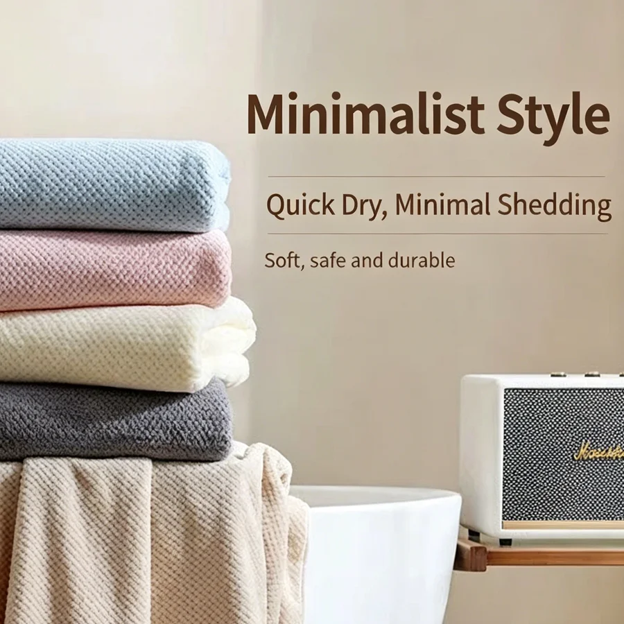Pineapple Grid High Absorption  Quick Drying Towel Set Truly Soft Fine Fibers Bath Female Collection Coral Fleece Quick Drying