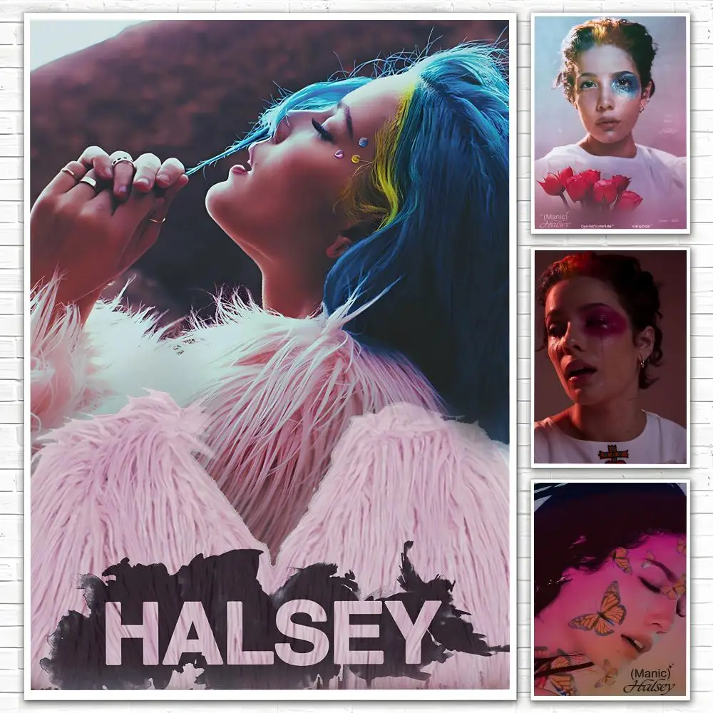 Singer Halsey Poster Poster All-match HD Waterproof Self-Adhesive Wall Art Sticker For Home Bedroom