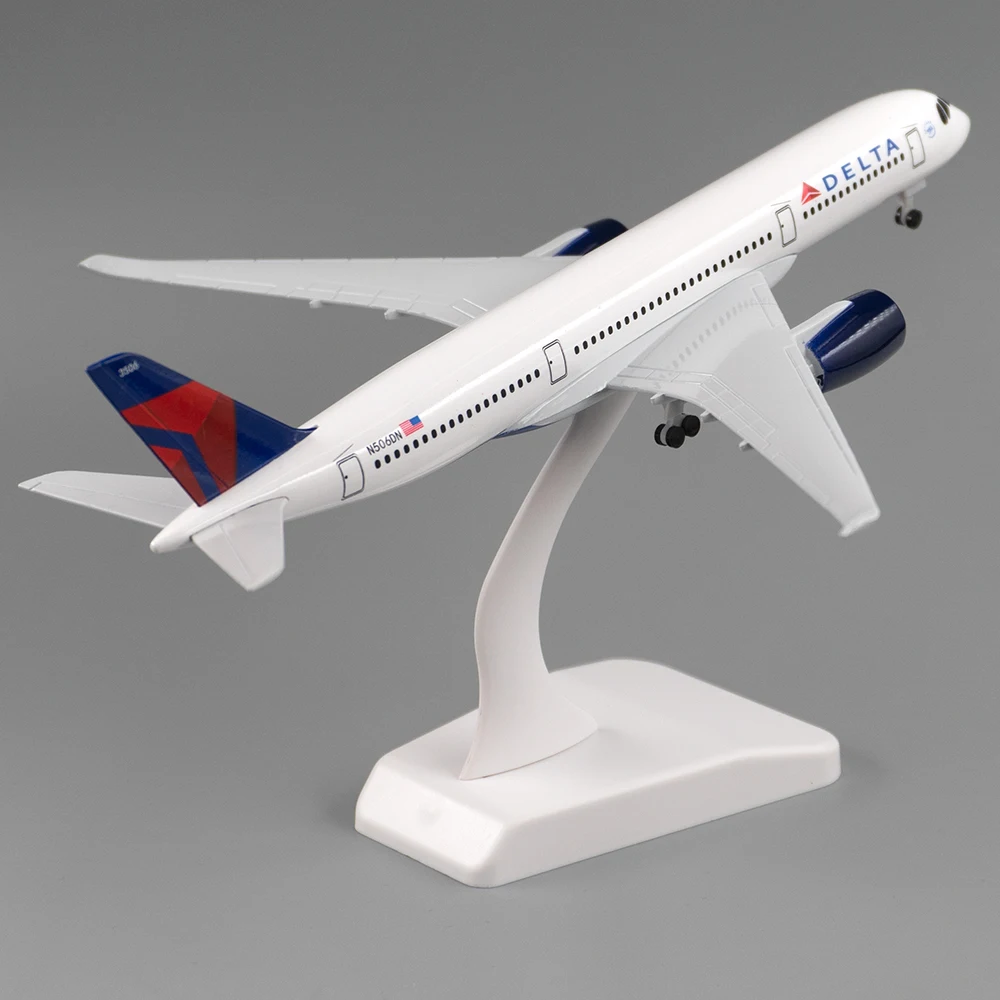 18cm Aircraft Delta Airlines Airbus A350 with Landing Gear  Alloy Plane Toys Children Kids Gift for Collection Desk Decoration