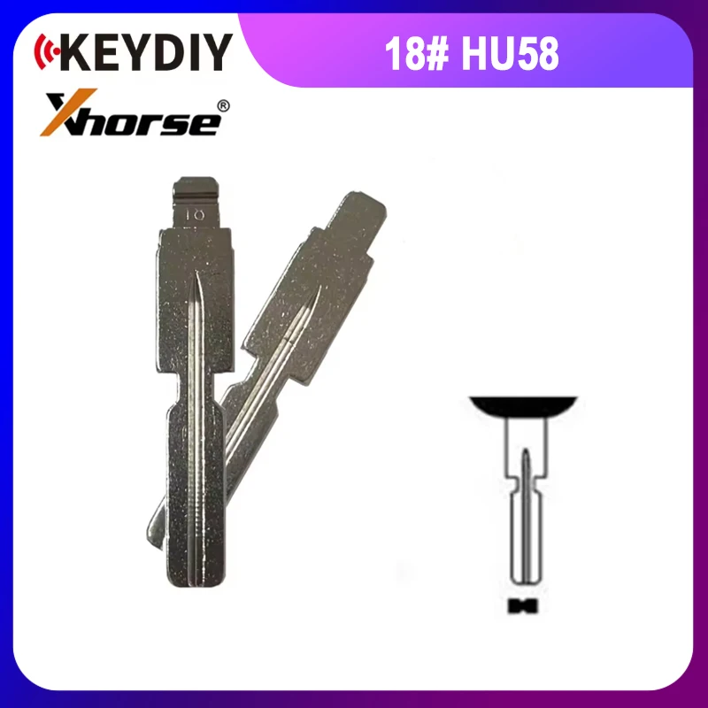 

10pcs 18# HU58 Uncut Key Blanks Flip Metal KD Key Blade for BMW for KD Keydiy Xhorse VVDI Remotes Universal No.18 Car Key Blank