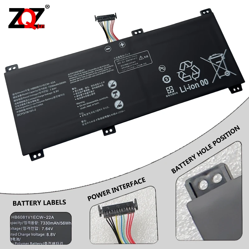 HB6081V1ECW-22A HB6081V1ECW-22B Laptop Battery For Huawei Honor Magicbook Pro 4600H HB60 HLYL-WFQ9 WFP9 FRD-WFD9 WFG9 WX9 7.64V