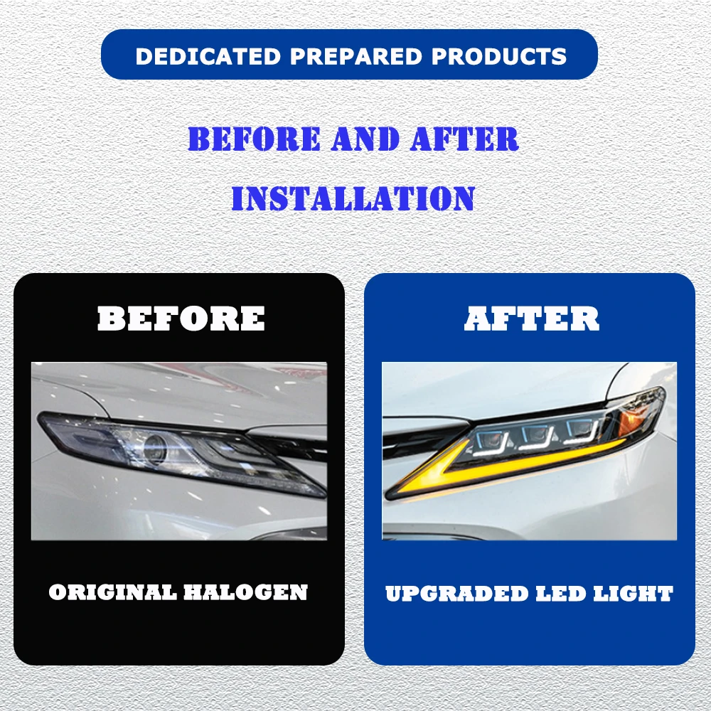New LED HeadLights for Toyota CAMRY 18-23 new style full led DRL Car head lamp Assembly Signal Auto Accessories Modified Lamp