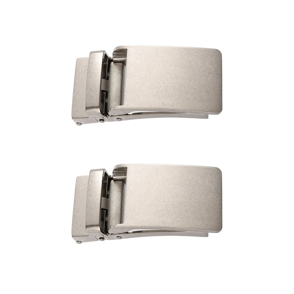 

2Pcs Belt Buckle Alloy Scratch Proof Black Automatic Ratchet Buckle for Men Belt Business Formal Occasion Style