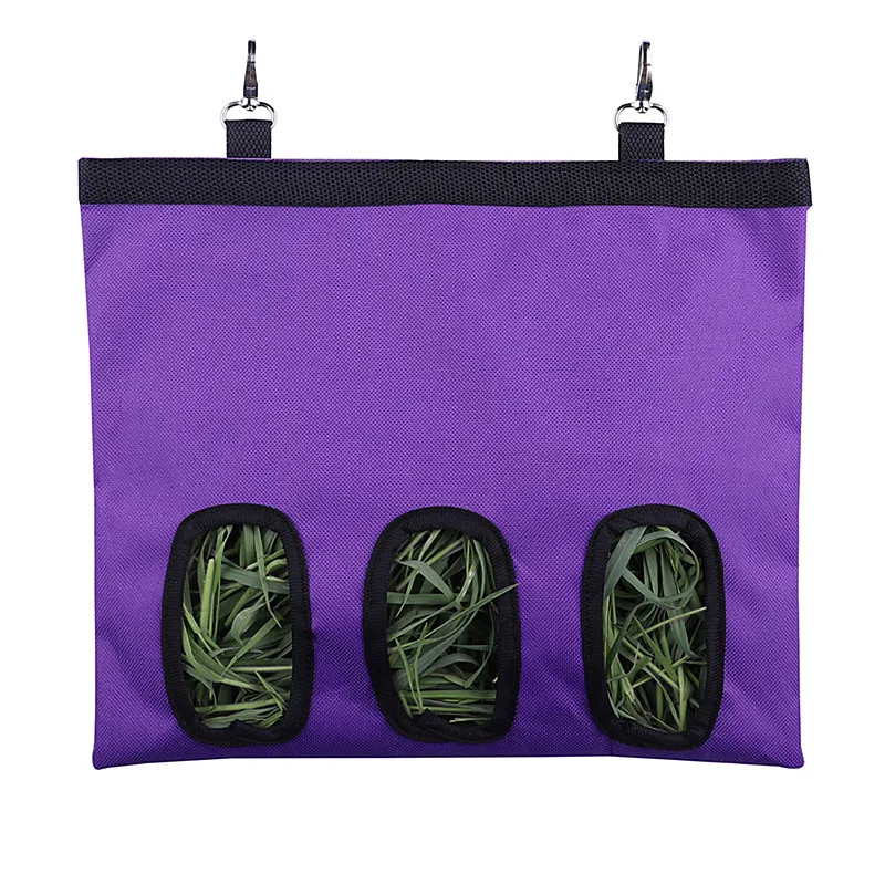 Hanging Feeding Bag Pet Hay Bag for Guinea Pigs Small Animal Feeder Rabbit 3 Holes Food Dispensers Bag Rack Cage Accessories