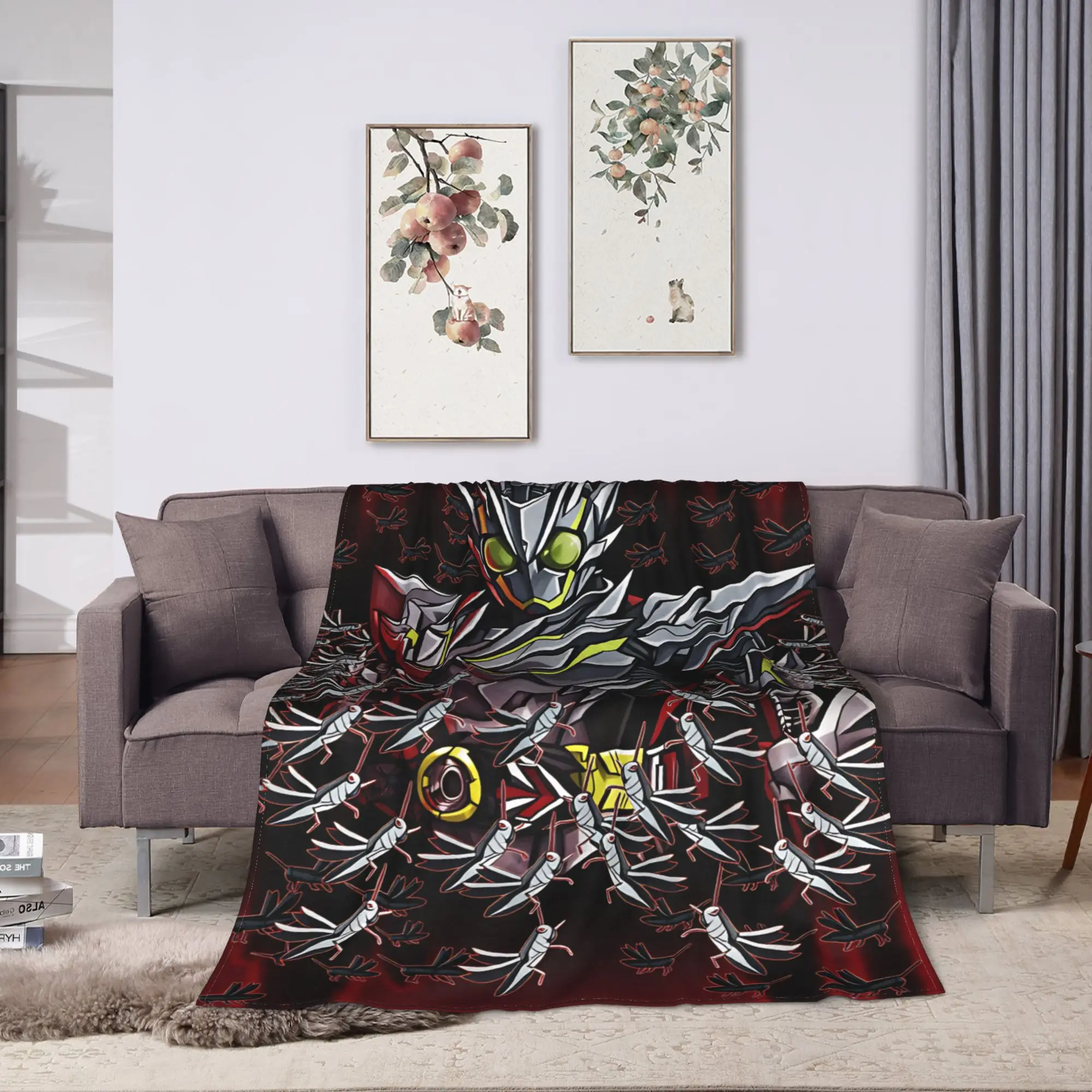Kamen Riders Super Soft Blanket  Kids Plush Throw Blanket Novelty Home Decor Flannel Bedspread Sofa Bed Cover