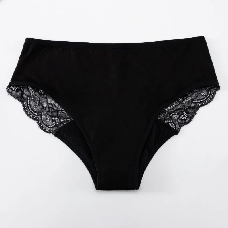 Kant Periode Slipje Dames Mid-Taille Kant Vier-Laags Voor-En Achterkant Anti-Side Lekkage Menstruatie Sanitaire Broek