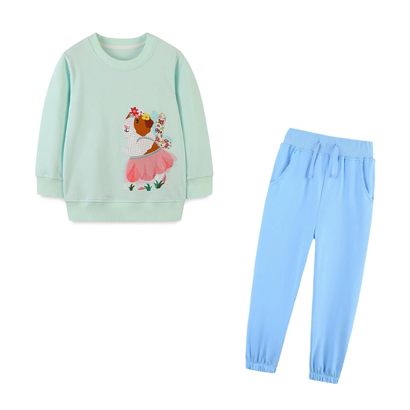 Girls 2 Pcs Suit Sweatshirts + Sweatpants Baby Clothing Sets Autumn Spring Long Sleeve Cotton Fashion Children's Clothes Outfits