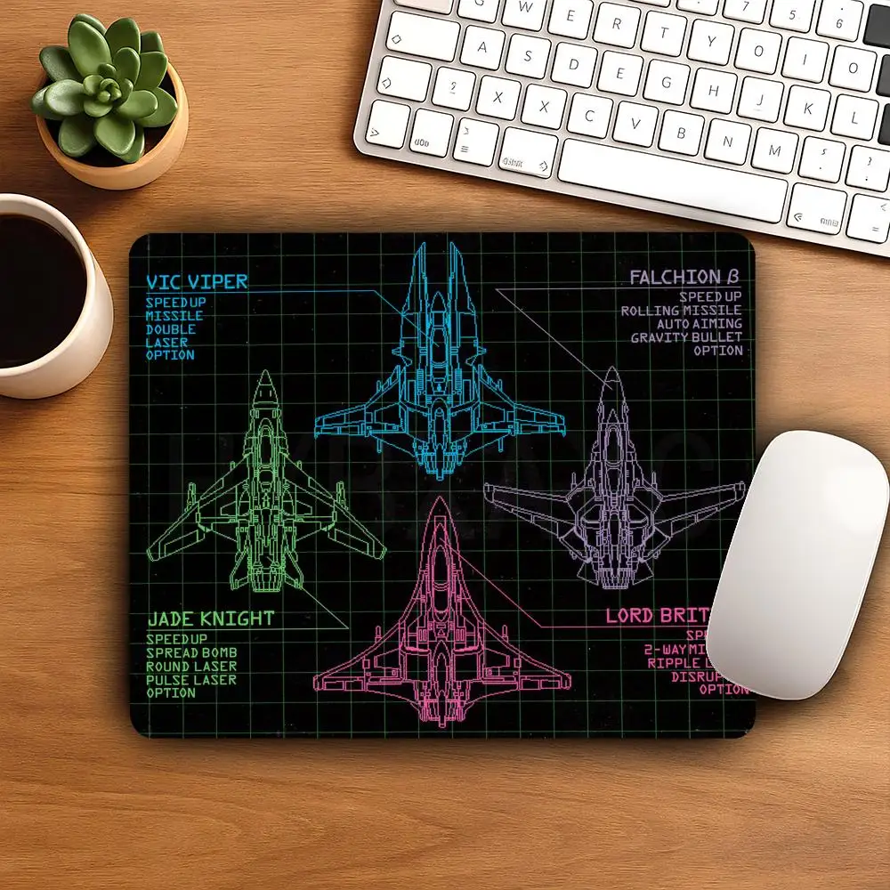 HYBXAXC Retro Pixel Spacecraft Blueprint Gaming Small  Mouse Pad, Non-Slip, Waterproof Desk for Gamers, Mousepad for Office Home