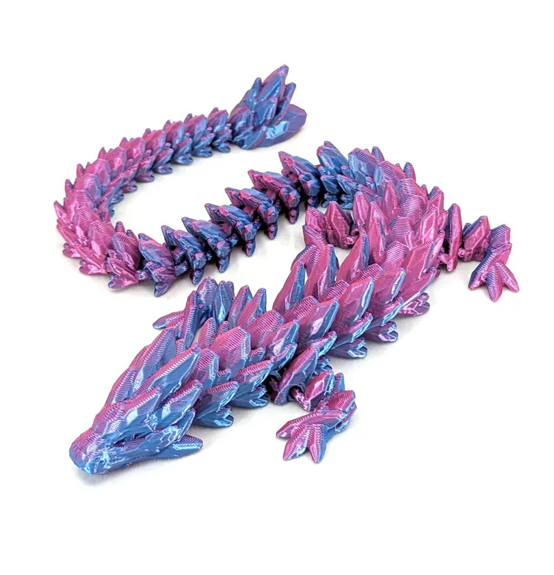 1 Stück 3D-gedruckte Edelstein-Drachenfigur – schillernde Kunststoff-Schreibtischdekoration, ideal für Schlafzimmer und Büro, perfektes Geschenk für Weihnachten