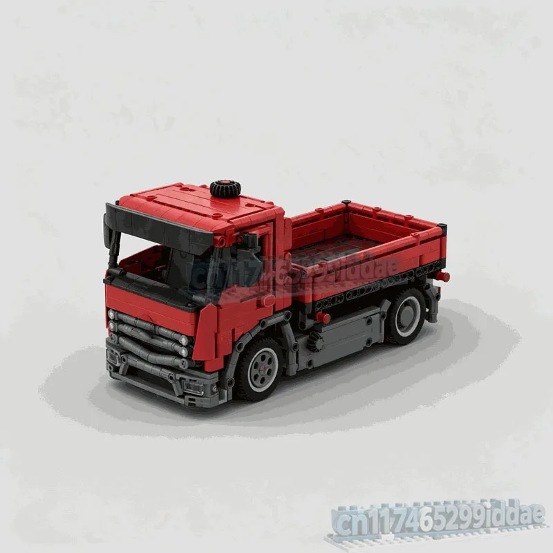 1103PCS Red Tilt Bed Cargo Truck Building Blocks City Transport Vehicle Model DIY Assembly Toy Creative Collection Festival Gift