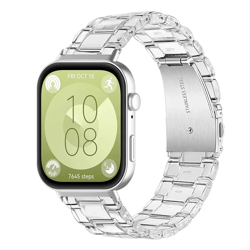 Armband für Huawei Watch Fit 3, klares Harzarmband für Huawei Watch Fit 3 Smart Watch Zubehör für Huawei Watch Fit 3 Uhrenarmband