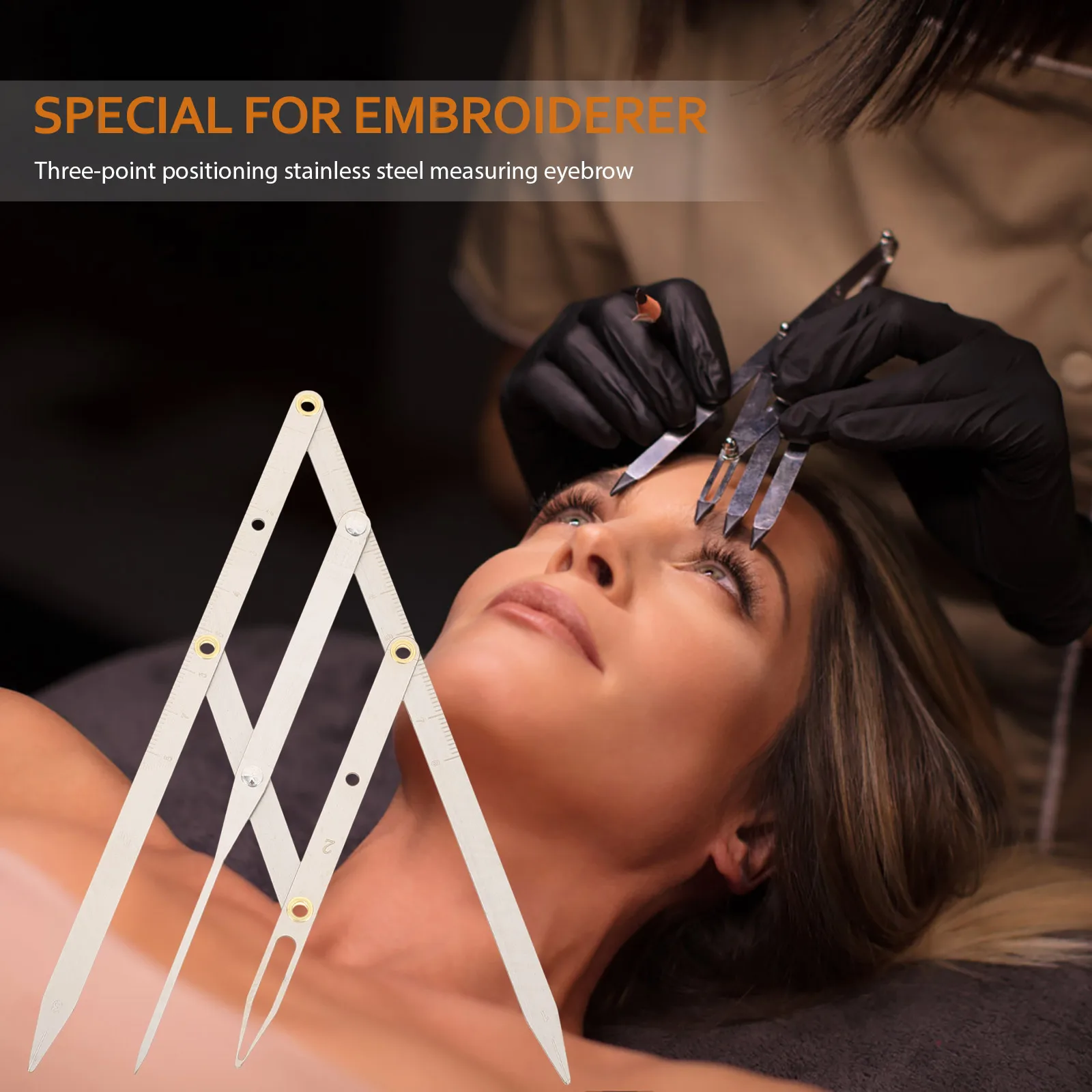 الفولاذ المقاوم للصدأ النسبة الذهبية الحاجب حاكم قابل للتعديل أداة قياس ل الحاجب الوشم Microblading تحديد المواقع رسم الشفاه