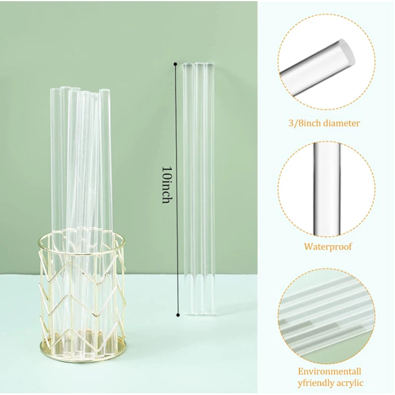 1/5/10pcs Acrylic Rods Clear Transparent Plexilgass Organics Grass Rods DIY Architectural Model Material Accessories  Multi-size