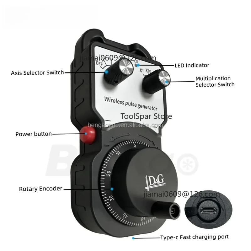 3 4 5 Axis Wireless MPG Handwheel Universal Manual Pulse Generator For CNC Control System
