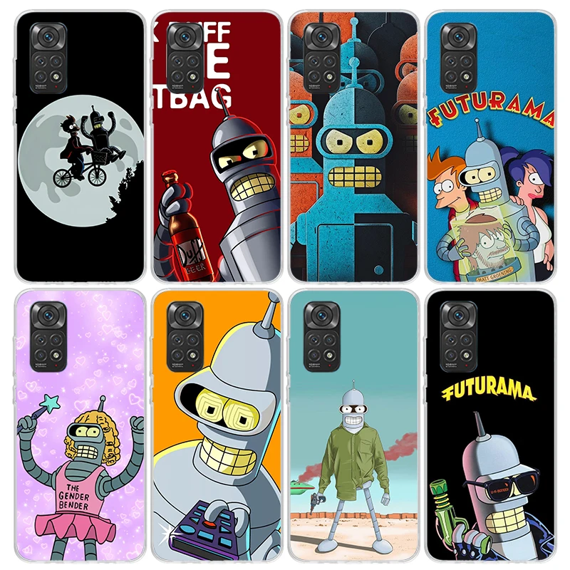 Cartoon F-Futuramas Phone Case For Xiaomi Redmi Note 13 12S 12 11S 11 10S 10 Cover 11E 11T Pro Plus 9 9S 9T 8 8T 7 Print Fundas