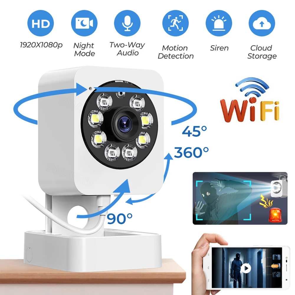 

HD 1080P Wireless WiFi Camera Night Vision Smart Home Camera Motion Detection Security Protection Video Surveillance Camcorder